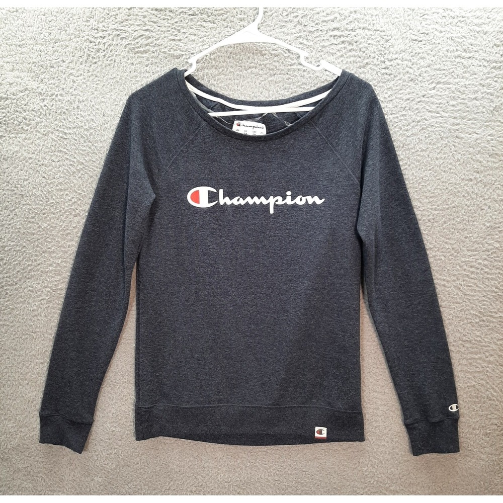 Champion Sweatshirt Womens‎ Small Gray French Terry Crewneck Jogging Gym Yoga